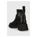 Kožené kotníkové boty Vagabond Shoemakers DORAH dámské, černá barva, na plochém podpatku, 5642.8