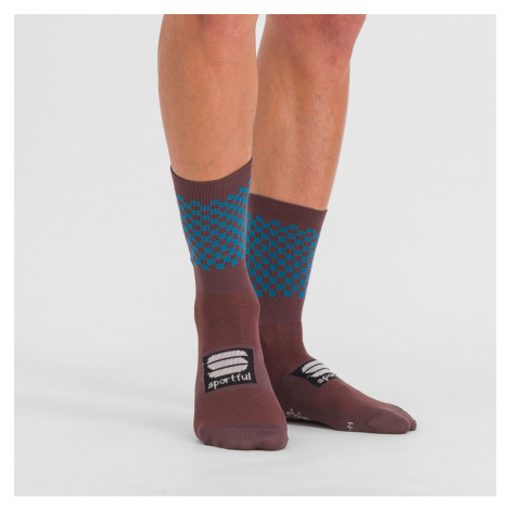 SPORTFUL Cyklistické ponožky klasické - CHECKMATE - fialová/modrá