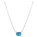 Preciosa Ocelový náhrdelník s ručně mačkaným kamenem českého křišťálu Preciosa Ocean Aqua 7444 6