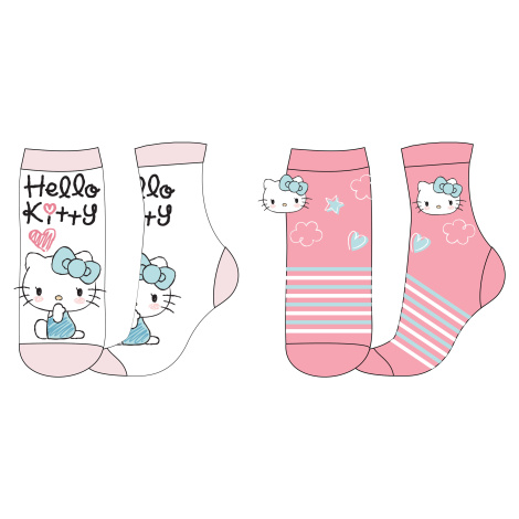 Hello Kitty - licence Dívčí ponožky - Hello Kitty 52342326, bílá / světle růžová Barva: Mix bare