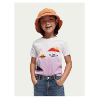 Bílo-růžové holčičí vzorované tričko Scotch & Soda