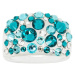 Levien Třpytivý prsten s krystaly Bubble Blue Zircon 56 mm