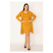 Şans Women's Plus Size Mustard Front With Dress Cardigan