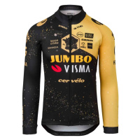 AGU Cyklistický dres s dlouhým rukávem letní - AGU JUMBO-VISMA VELO - žlutá/černá