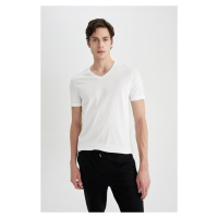 DEFACTO Slim Fit V-Neck Basic Short Sleeve T-Shirt