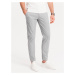 Men's chino pants with decorative waistband - gray V6 OM-PACP-0118