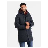 Classic long men's parka jacket - black V6 OM-JALJ-0166