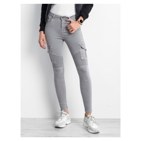 Dámské šedé džíny -gray Šedá BASIC