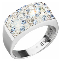 Evolution Group Stříbrný prsten s krystaly Swarovski modrý 35014.3 light sapphire