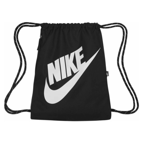 Nike Heritage Drawstring Bag Black/Black/White 10 L Kapsa na přezůvky