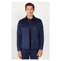 ALTINYILDIZ CLASSICS Men's Navy Blue Standard Fit Normal Fit Winter Shirt Jacket