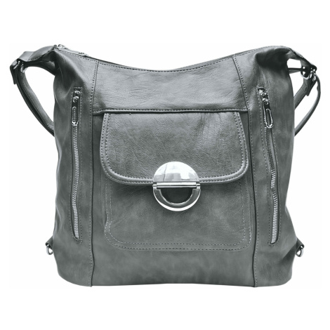 Velký středně šedý kabelko-batoh 2v1 s kapsami Tapple