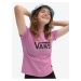 Růžové holčičí tričko VANS Flying Crew Girls - Dámské