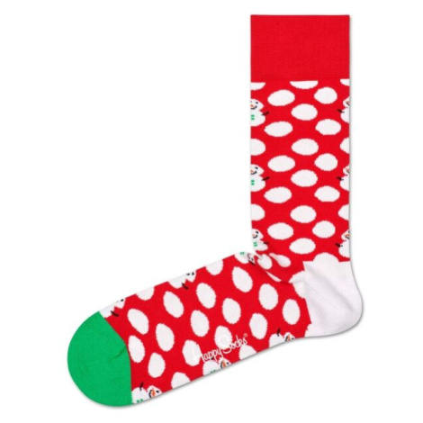 HAPPY SOCKS BIG DOT SNOWMAN Klasické ponožky, červená, velikost