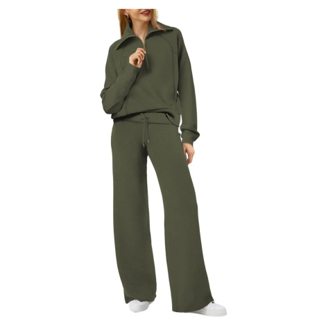 Dámská sportovní souprava – mikina na zip + zvonové kalhoty