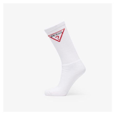 GUESS Triangle Logo Crew Socks bílé