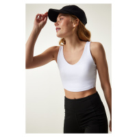 Happiness İstanbul White Strappy Shaper Sports Bra