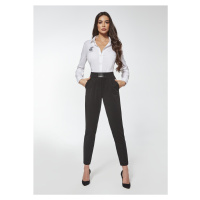 Bas Bleu KINSLEY women's elegant trousers with leather insert