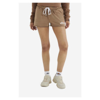 Bavlněné šortky Ellesse Colieur hnědá barva, s aplikací, medium waist, SGM14015-PINK