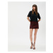 Koton Plaid Mini Tweed Skirt