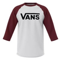 Pánské Tričko VANS CLASSIC RAGLAN WHITE-BLACK-SYRAH