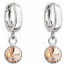 Stříbrné visací náušnice kroužky se Swarovski krystalem 31300.3 lt. peach