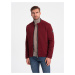 Ombre Men's BIKER jacket in structured fabric - maroon