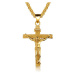 Pánský náhrdelník z chirurgické oceli JEŽÍŠ NA KŘÍŽI ND40543