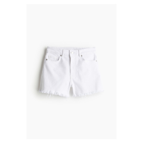 H & M - Džínové šortky's vysokým pasem - bílá H&M