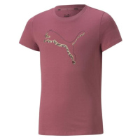 Puma ALPHA TEE Dívčí triko, růžová, velikost