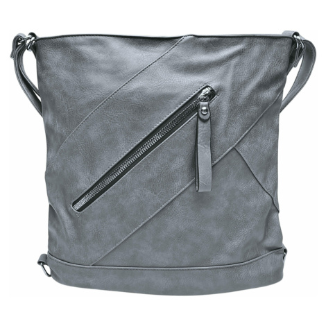 Velký středně šedý kabelko-batoh s kapsou Foxie Tapple