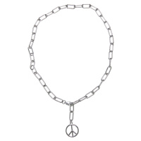 Y Chain Peace náhrdelník - stříbrné barvy