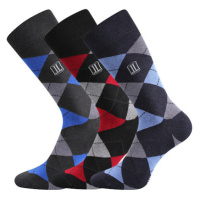 Lonka Dikarus Pánské trendy ponožky - 3 páry BM000000727600100332 káro / mix B