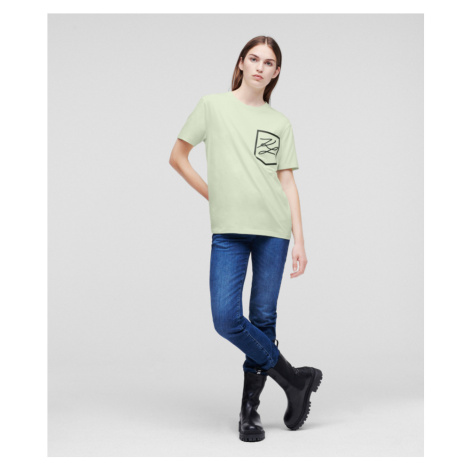 Tričko karl lagerfeld unisex kl pocket t-shirt zelená