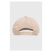 Bavlněná baseballová čepice HUGO béžová barva, s aplikací