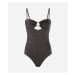 Plavky karl lagerfeld karl dna ring rio swimsuit black lurex