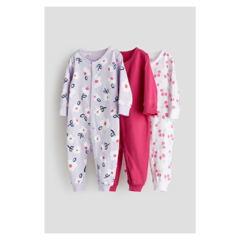 H & M - Bavlněné pyžamo 3 kusy - fialová H&M
