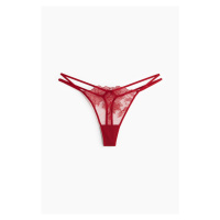 H & M - Vyšívané kalhotky thong - červená