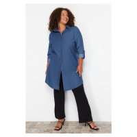 Trendyol Curve Blue Oversize Denim Shirt