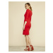Červené dámské pouzdrové basic šaty ZOOT Baseline Polli