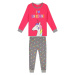 Dívčí pyžamo - KUGO MP1352, tmavší růžová/šedá Barva: Šedá