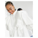 ASOS EDITION oversized cotton shirt with ruffle bib in white