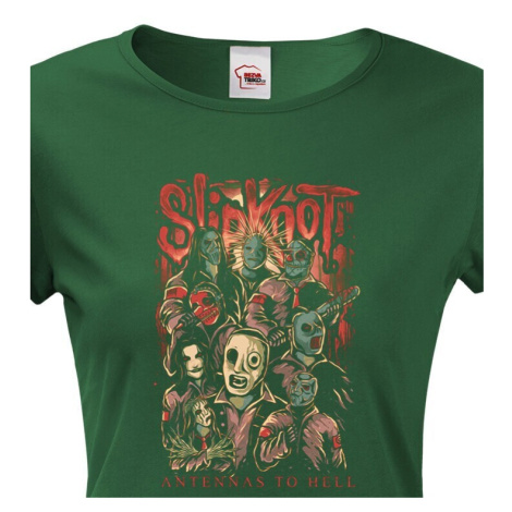 Dámské tričko s potiskem rockové kapely Slipknot - parádní tričko s kvalitním potiskem BezvaTriko