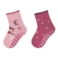 Sterntaler ABS ponožky dvojité balení čarodějnice a hvězdy růžová melanž