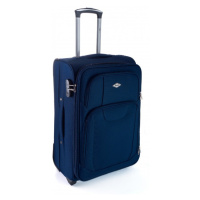 Rogal Tmavě modrý objemný textilní kufr 