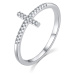 MOISS Elegantní stříbrný prsten s křížkem R00020