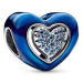 Pandora Něžný třpytivý korálek Modré srdce 792750C01