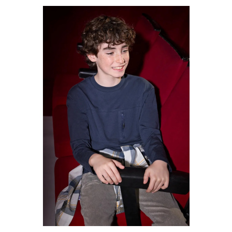 Bavlněné tričko s dlouhým rukávem Mayoral modrá barva, 7009