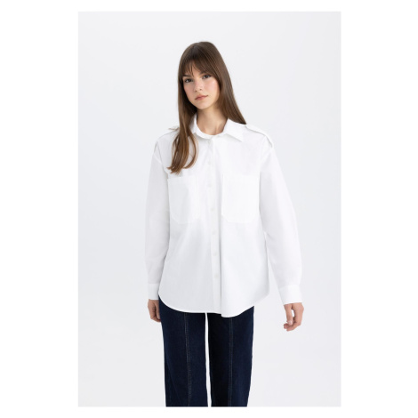 DEFACTO Relax Fit Poplin Long Sleeve Shirt Tunic