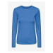 Modré dámské basic tričko s dlouhým rukávem Pieces Ruka